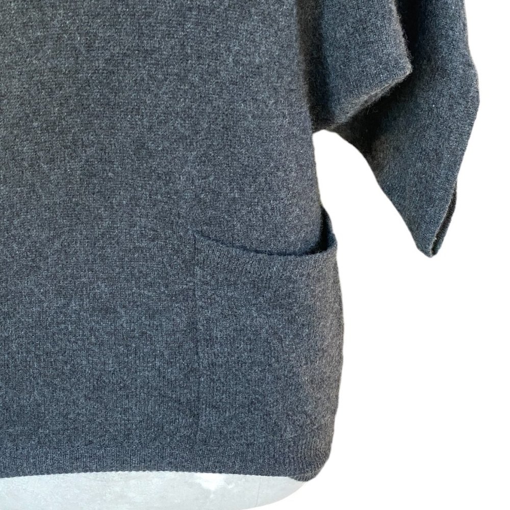 Cynthia Rowley 100% Cashmere Gray Batwing Sleeve Pocket Sweater Quiet Luxury-S - Picture 4 of 12
